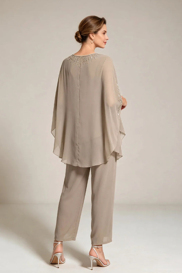 Ilse | Chiffon Broekpak met Cape-Mouwen