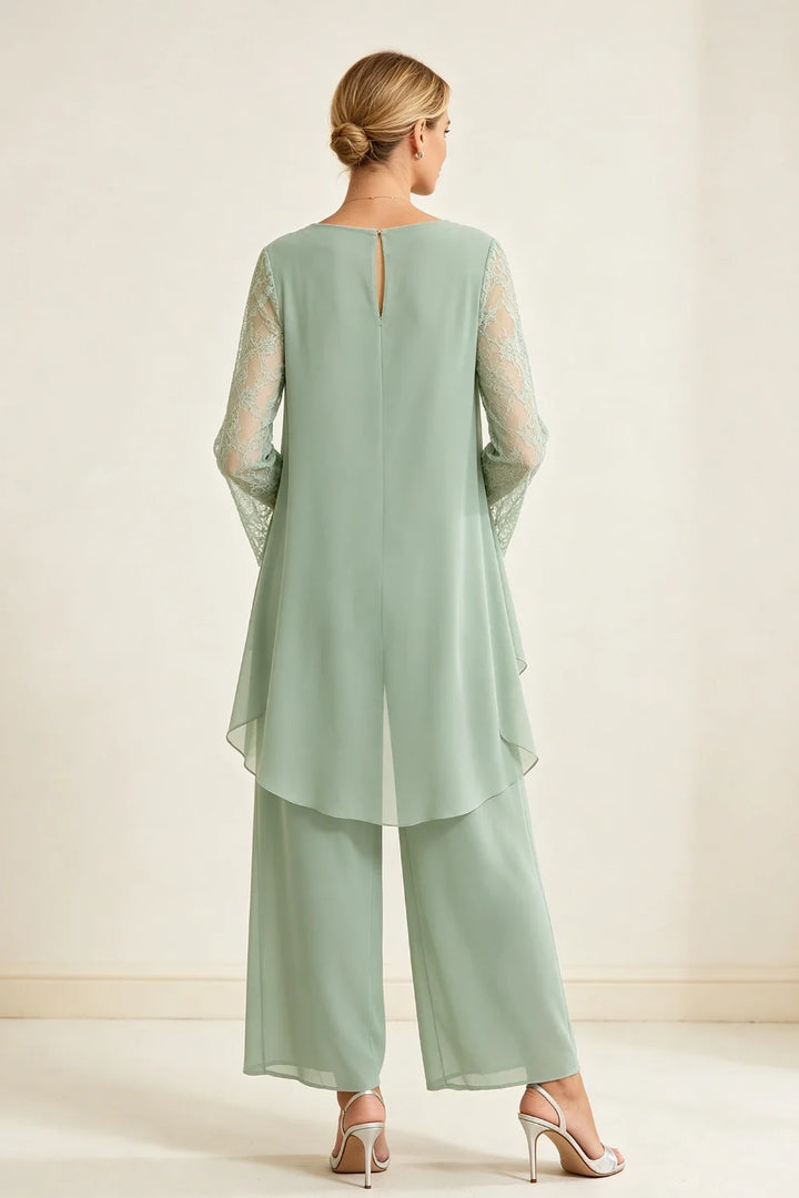 Mieke | Chiffon Broekset met Watervalhals