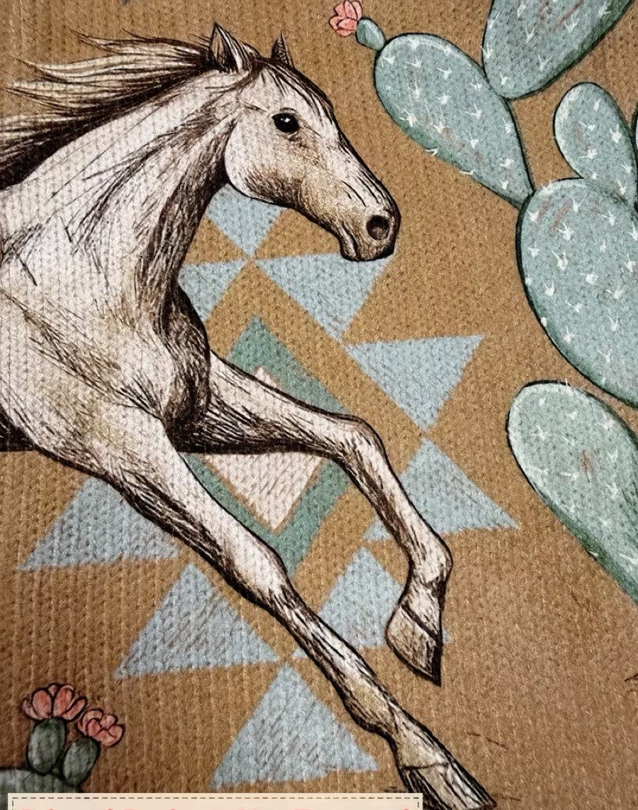Perpetua™ | Desert Horse & Cactus Zip Cardigan