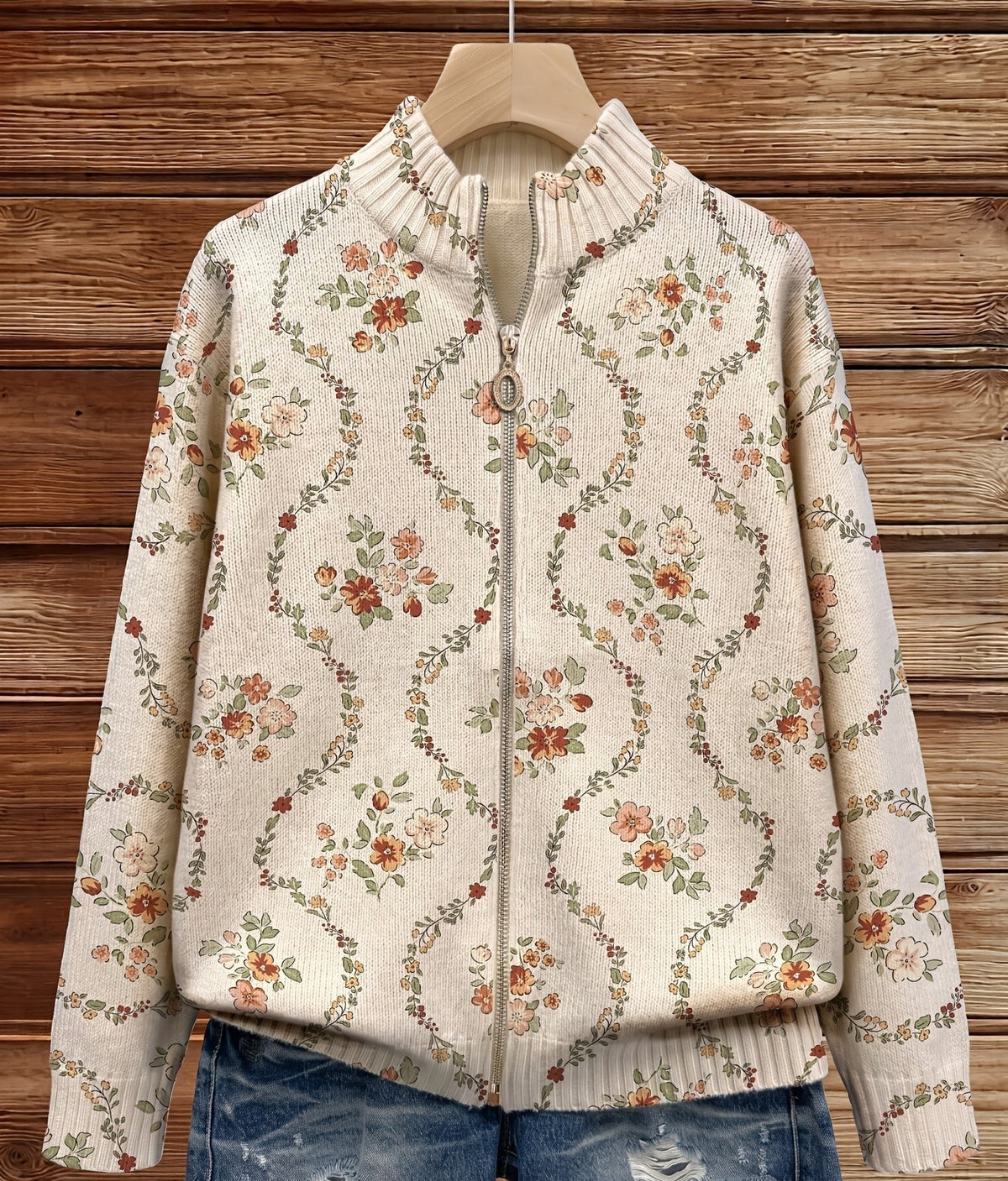 Persephone™ | Elegant Floral Vine Cream Design