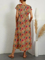 Flora | Floral Print Cotton Midi Dress with Pockets