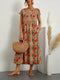 Flora | Floral Print Cotton Midi Dress with Pockets