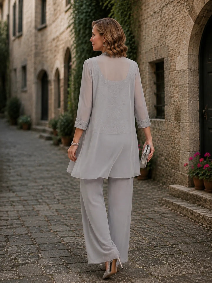 Nathalie | Geborduurde Driedelige Broekset