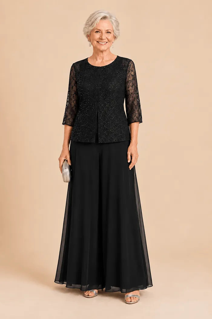 Sofie | Elegante Culotte Broekset met Chiffon Overlay