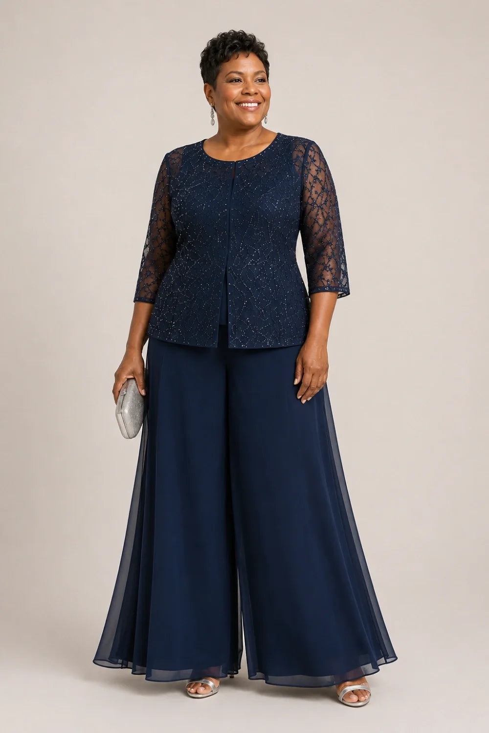Sofie | Elegante Culotte Broekset met Chiffon Overlay
