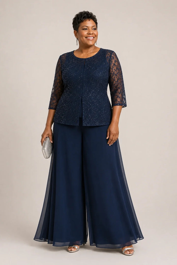 Sofie | Elegante Culotte Broekset met Chiffon Overlay