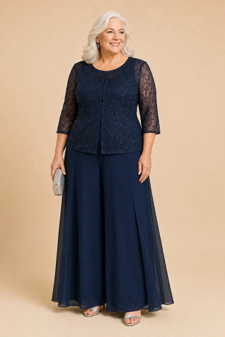 Sofie | Elegante Culotte Broekset met Chiffon Overlay