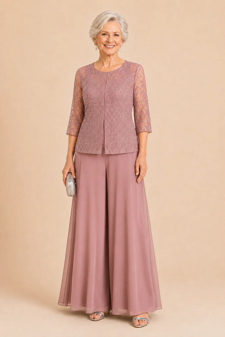 Sofie | Elegante Culotte Broekset met Chiffon Overlay