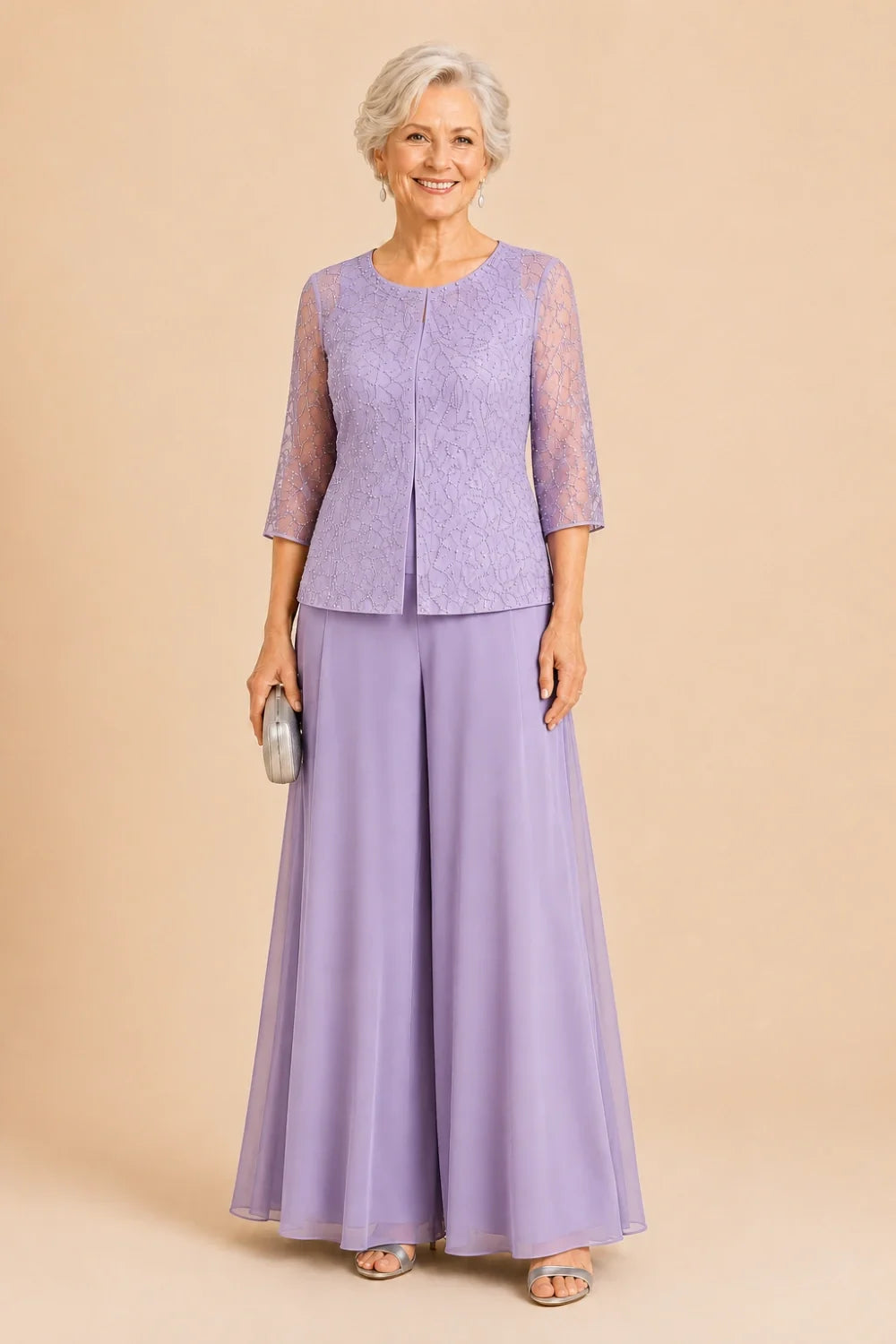 Sofie | Elegante Culotte Broekset met Chiffon Overlay