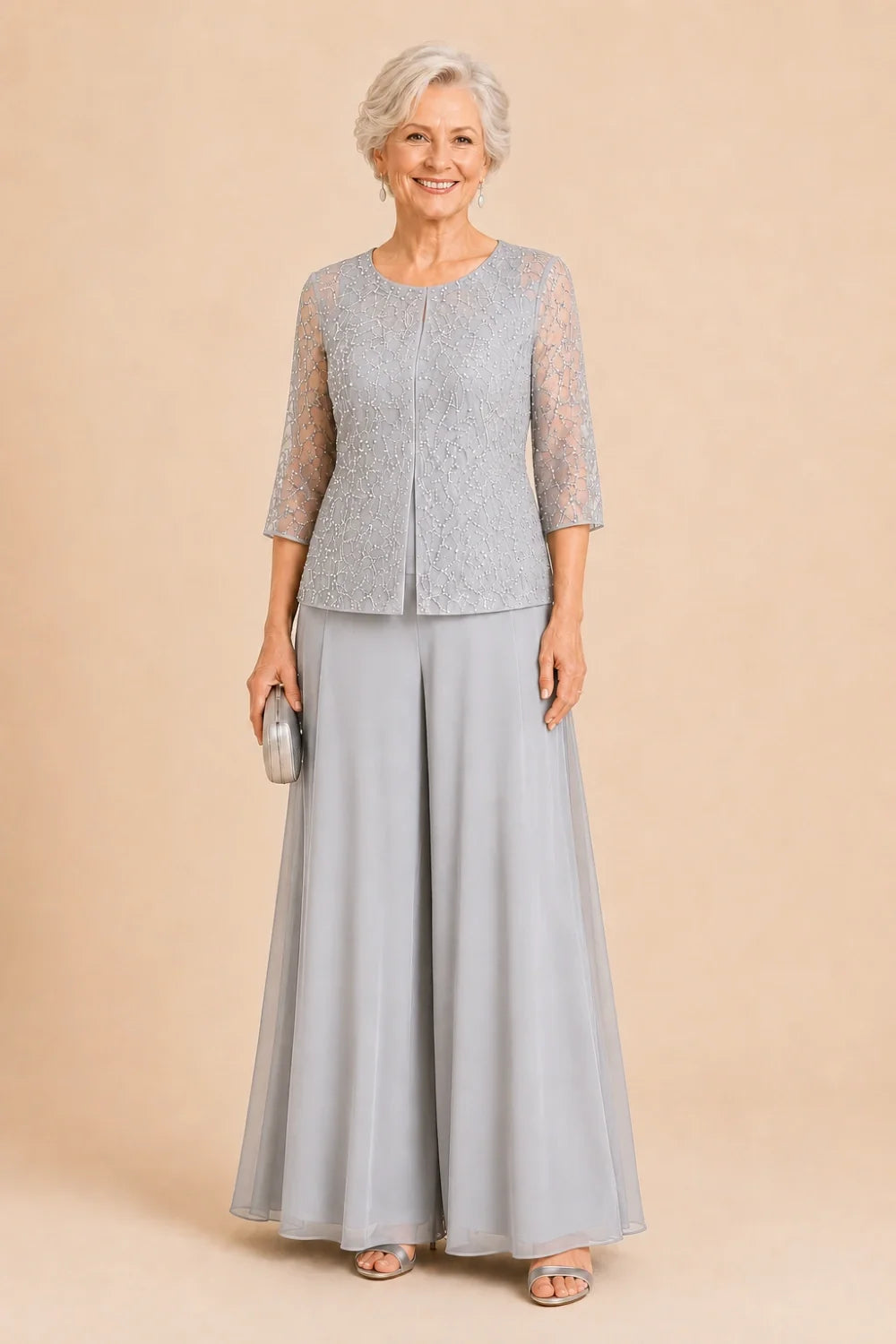 Sofie | Elegante Culotte Broekset met Chiffon Overlay