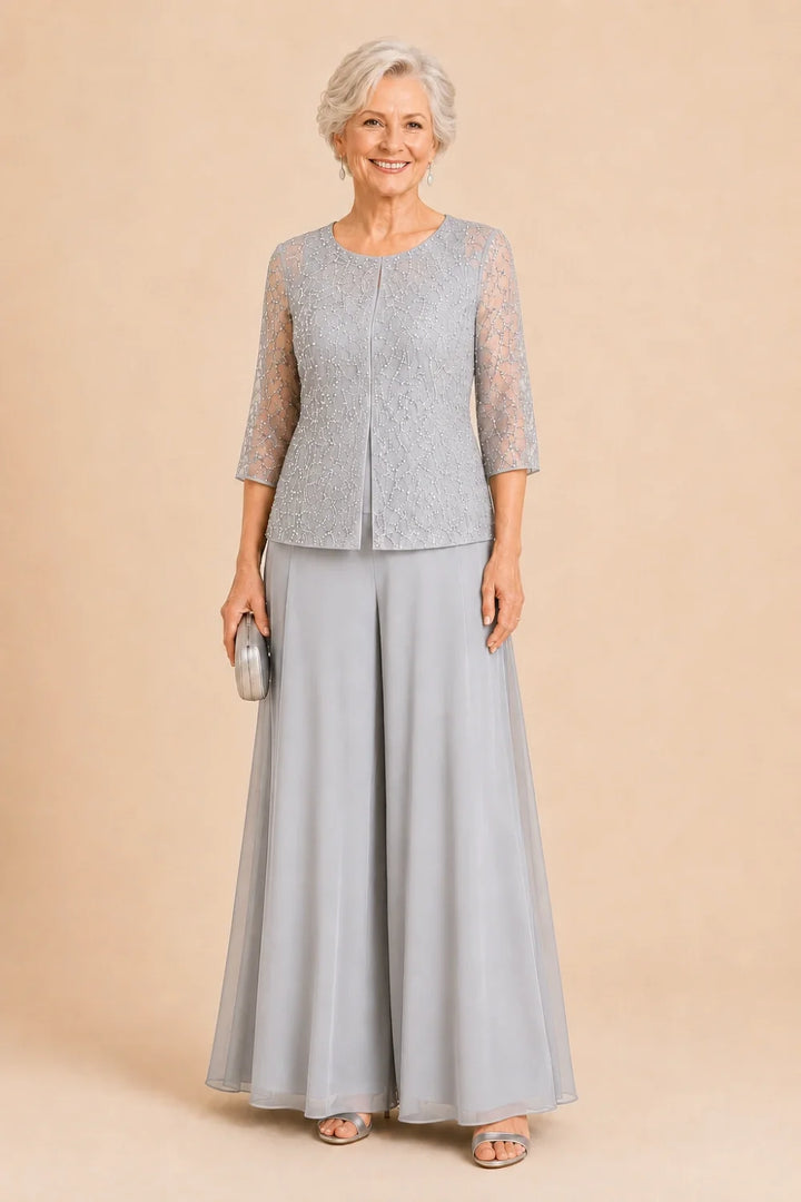 Sofie | Elegante Culotte Broekset met Chiffon Overlay