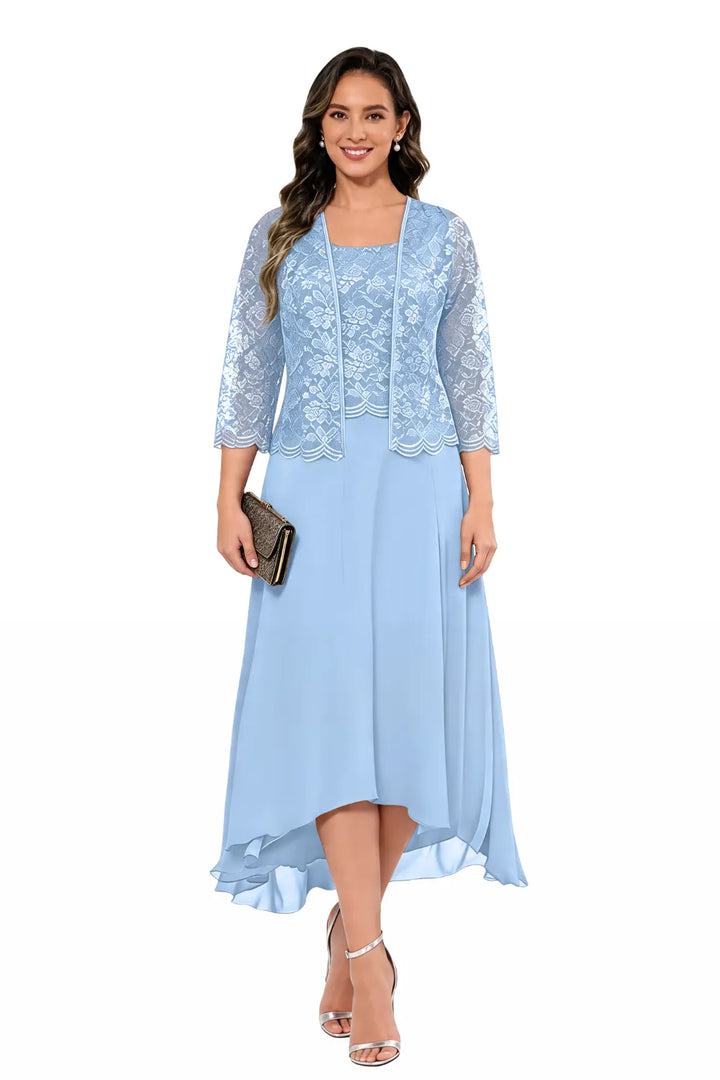 Véronique | Kanten Chiffon Midijurk met Jasje