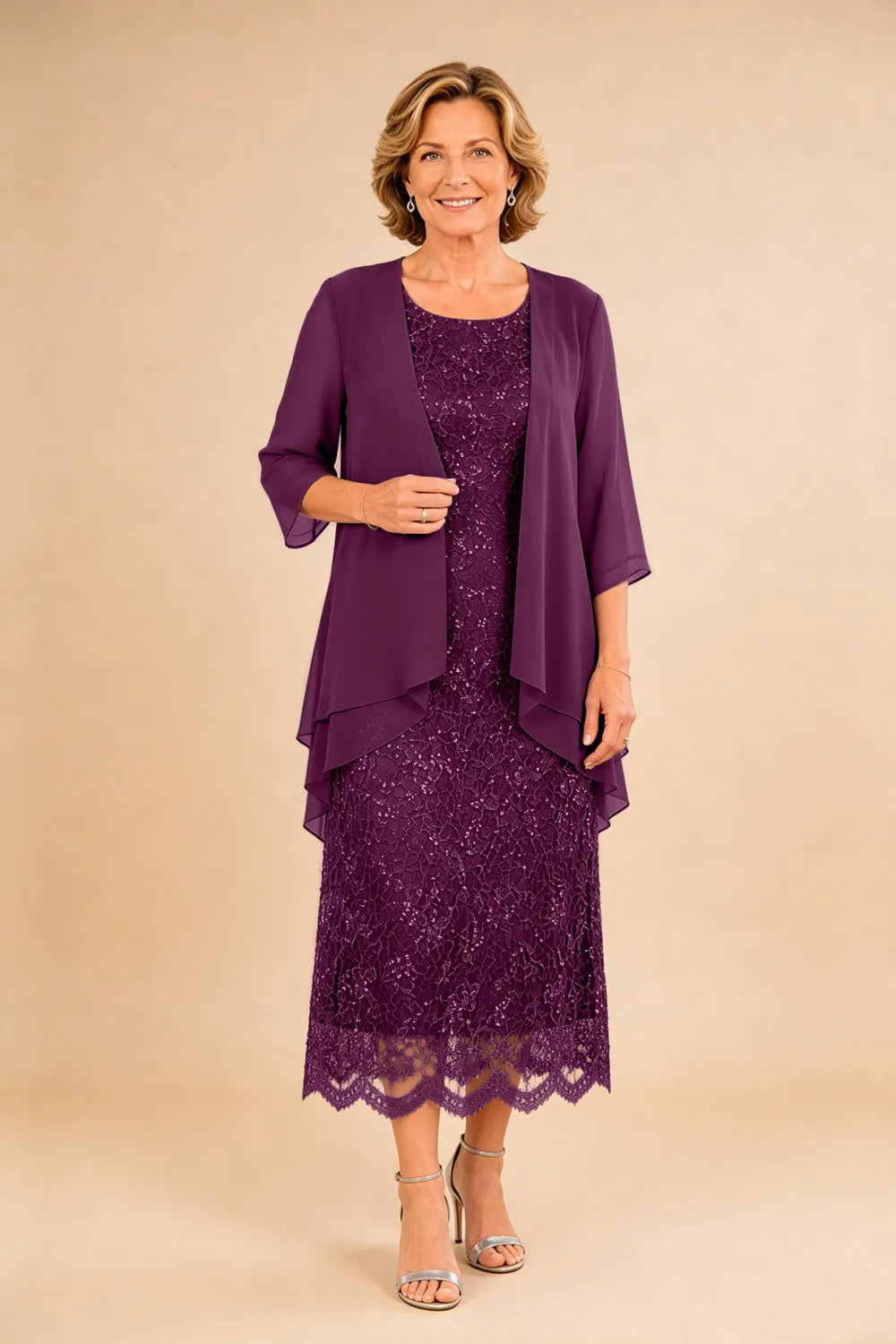 Liesbeth | Formele Kanten Midijurk met Chiffon Jasje