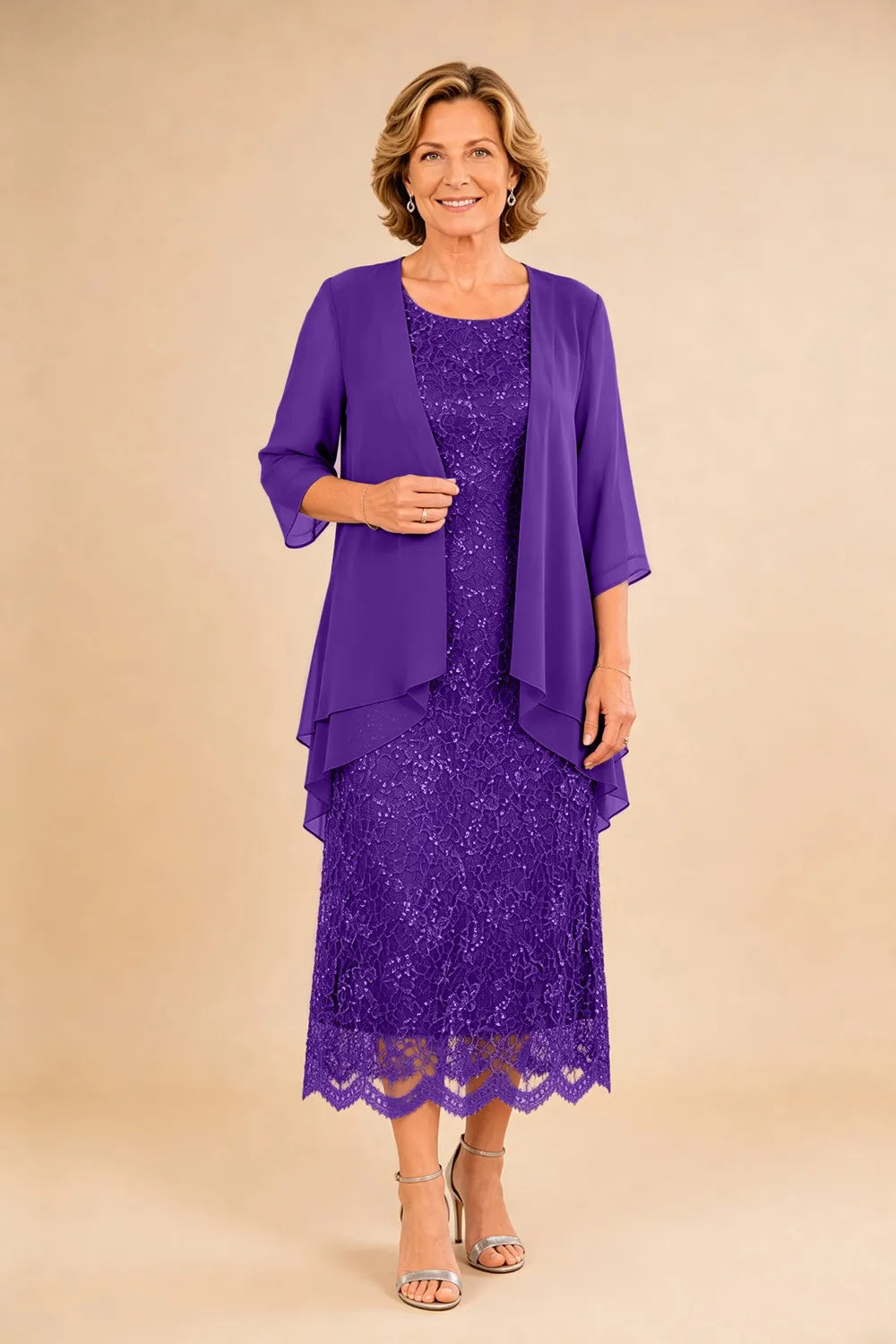 Liesbeth | Formele Kanten Midijurk met Chiffon Jasje