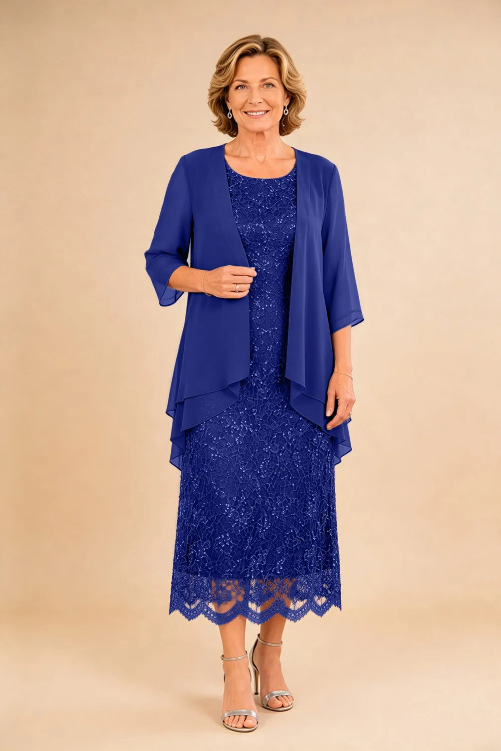 Liesbeth | Formele Kanten Midijurk met Chiffon Jasje