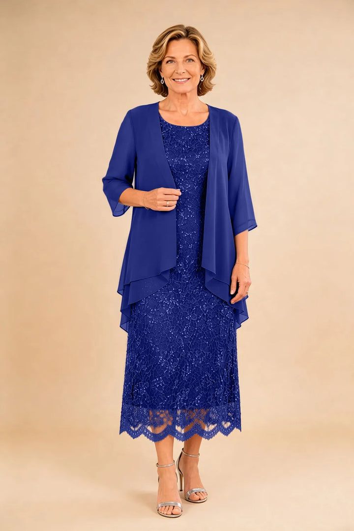 Liesbeth | Formele Kanten Midijurk met Chiffon Jasje