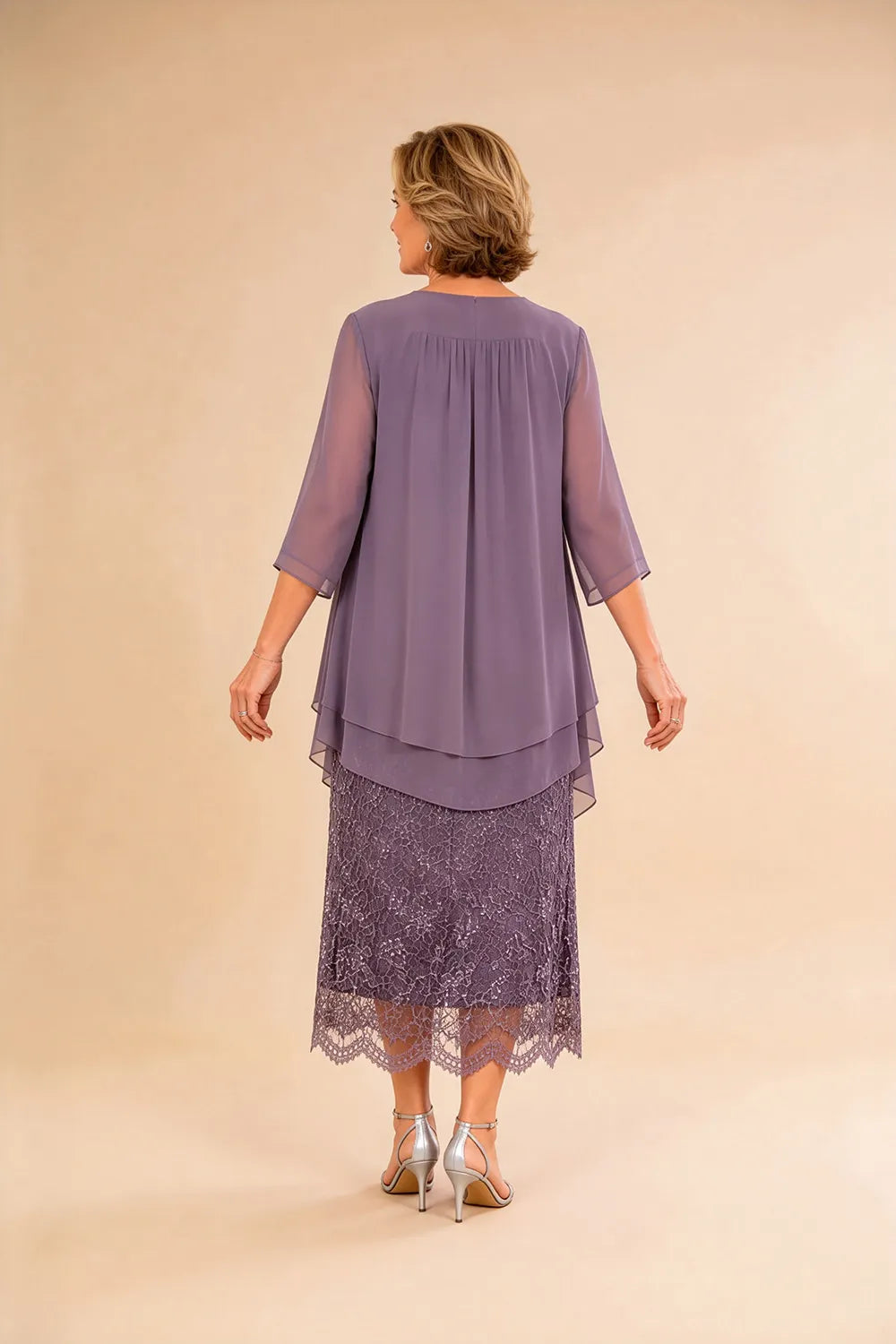 Liesbeth | Formele Kanten Midijurk met Chiffon Jasje