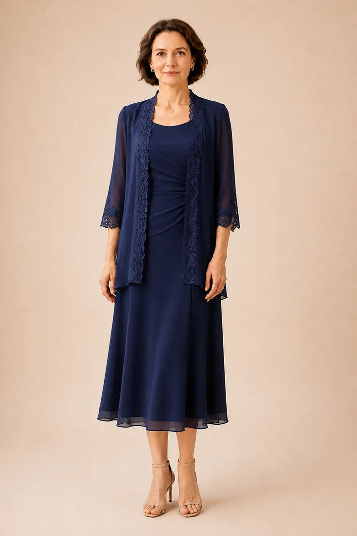 Marianne | Elegante Midijurk met Kanten Jasje