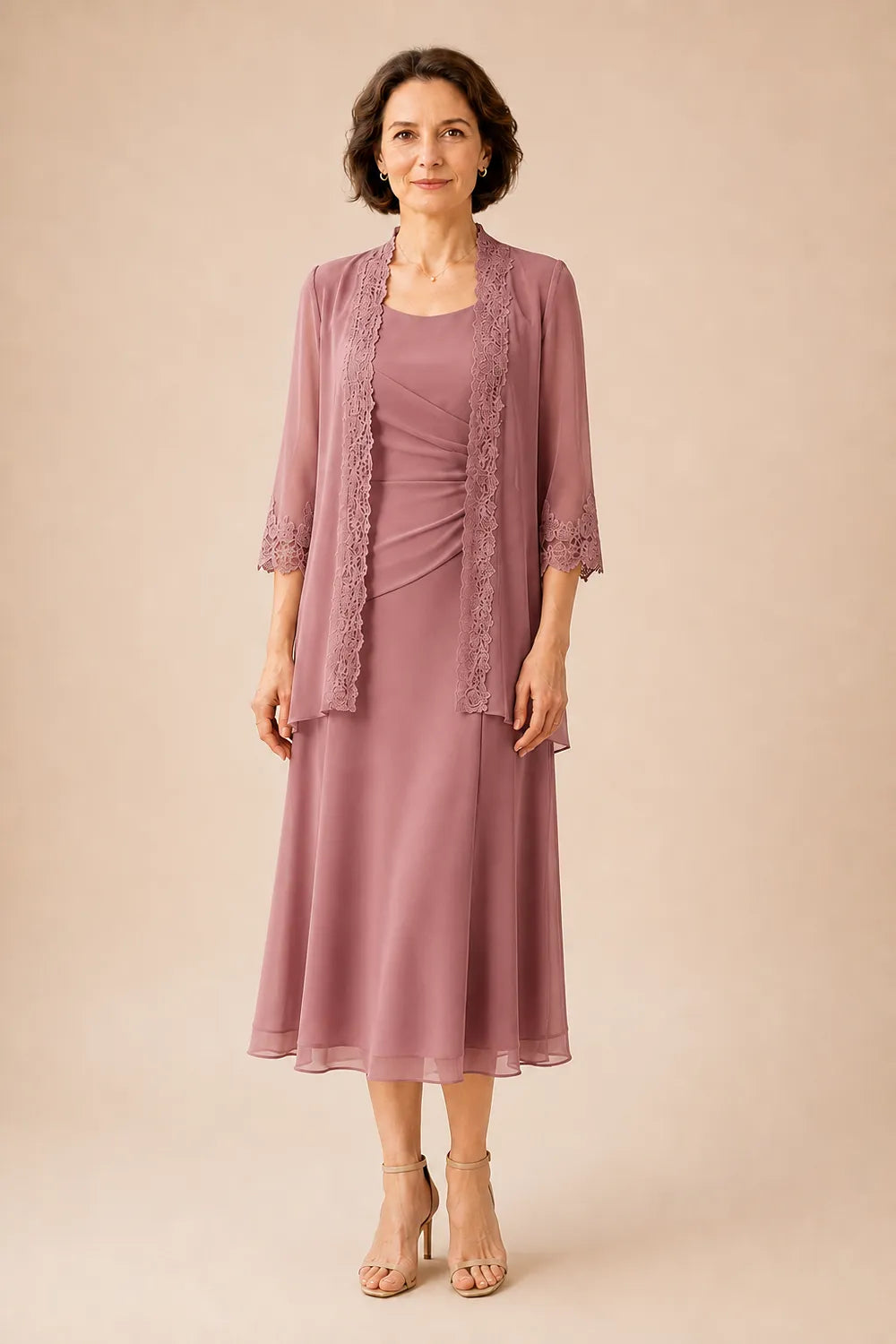 Marianne | Elegante Midijurk met Kanten Jasje
