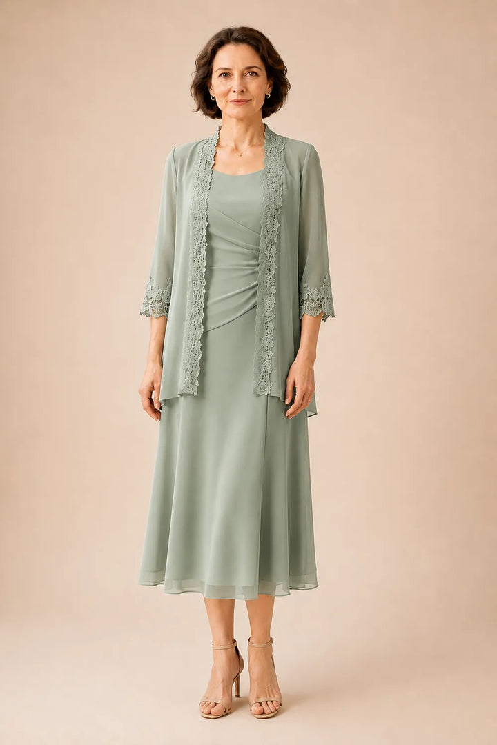 Marianne | Elegante Midijurk met Kanten Jasje