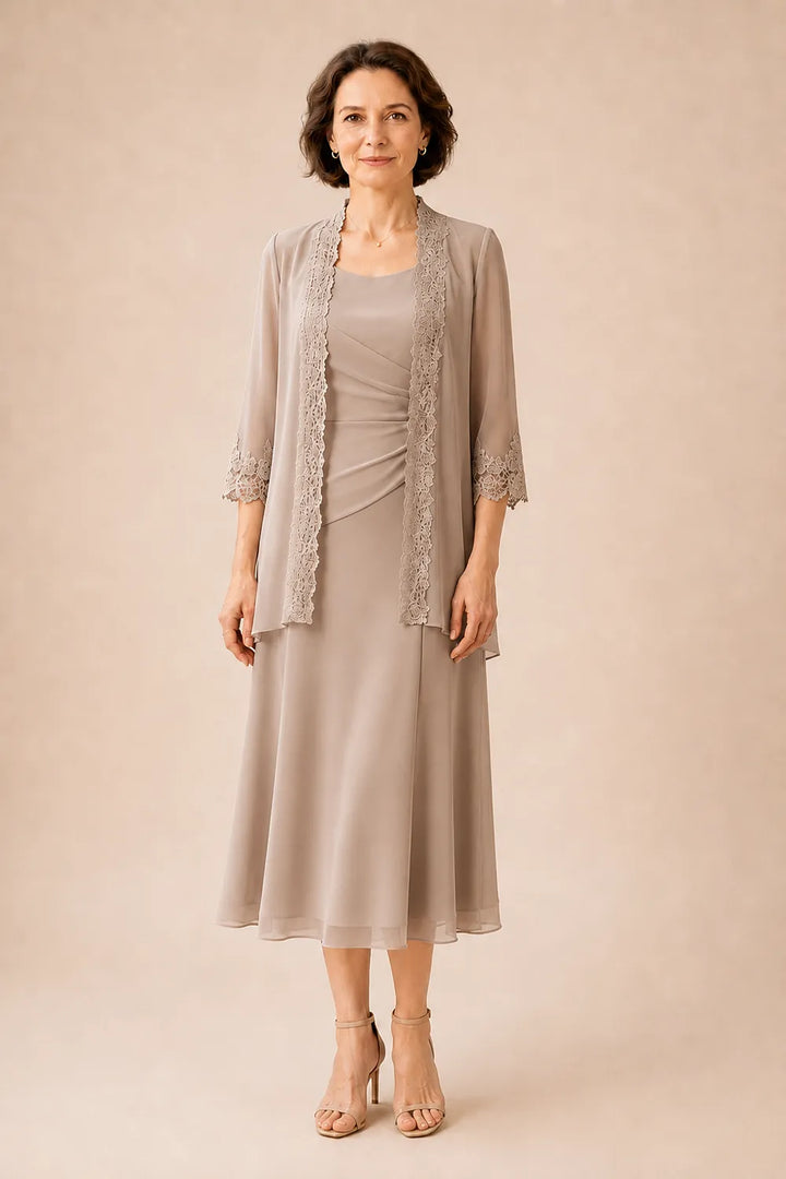 Marianne | Elegante Midijurk met Kanten Jasje