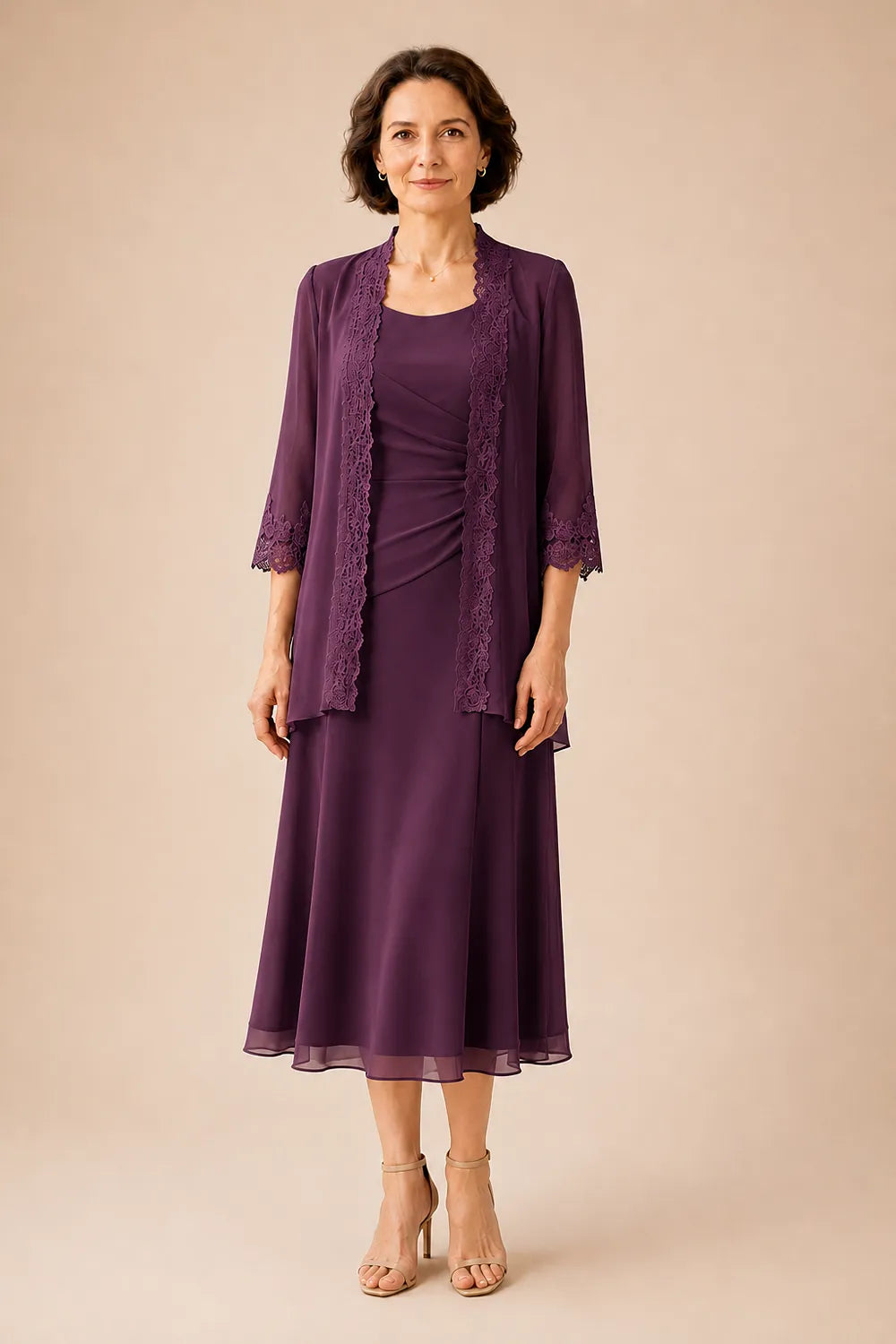 Marianne | Elegante Midijurk met Kanten Jasje