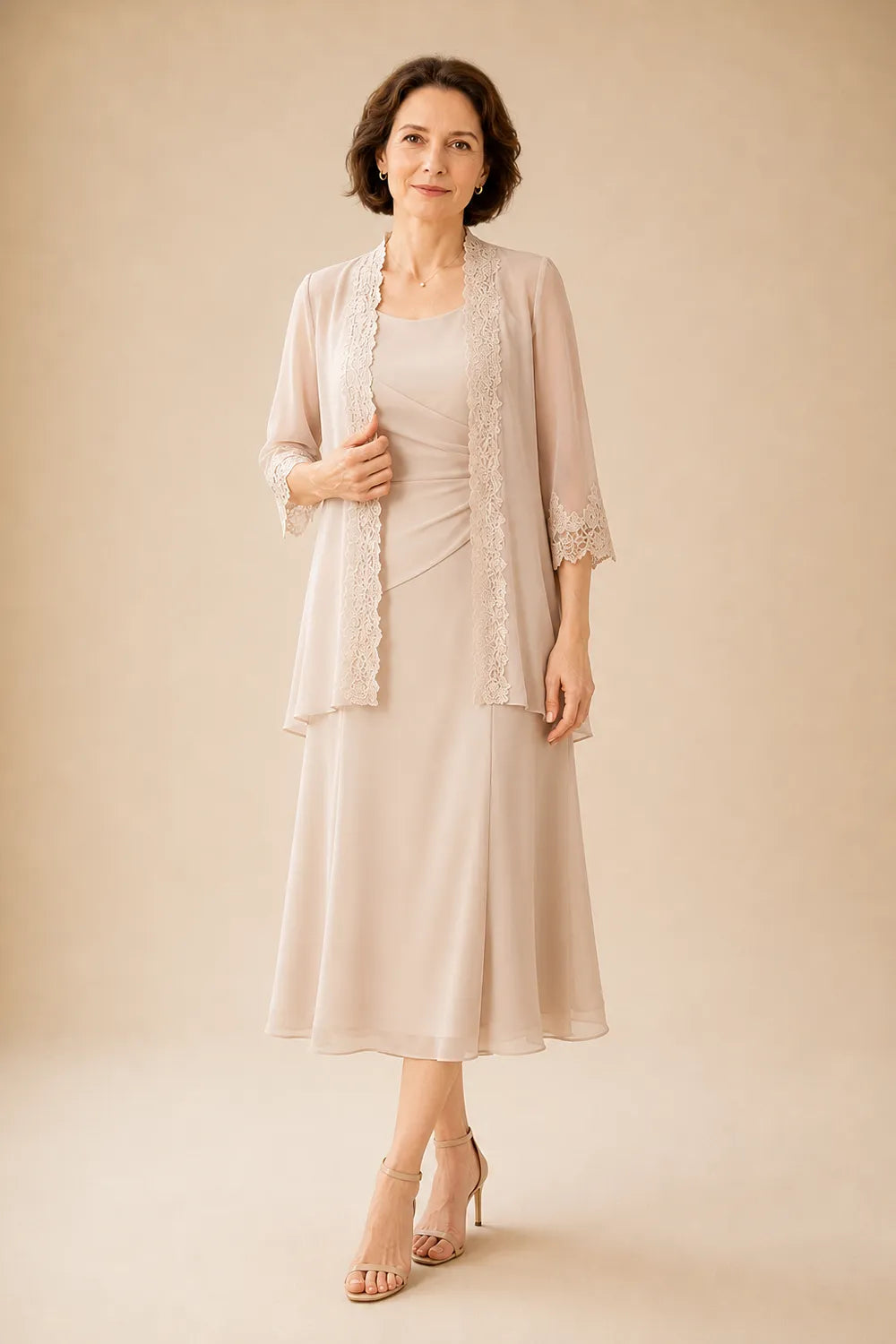 Marianne | Elegante Midijurk met Kanten Jasje