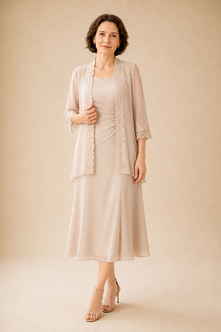 Marianne | Elegante Midijurk met Kanten Jasje