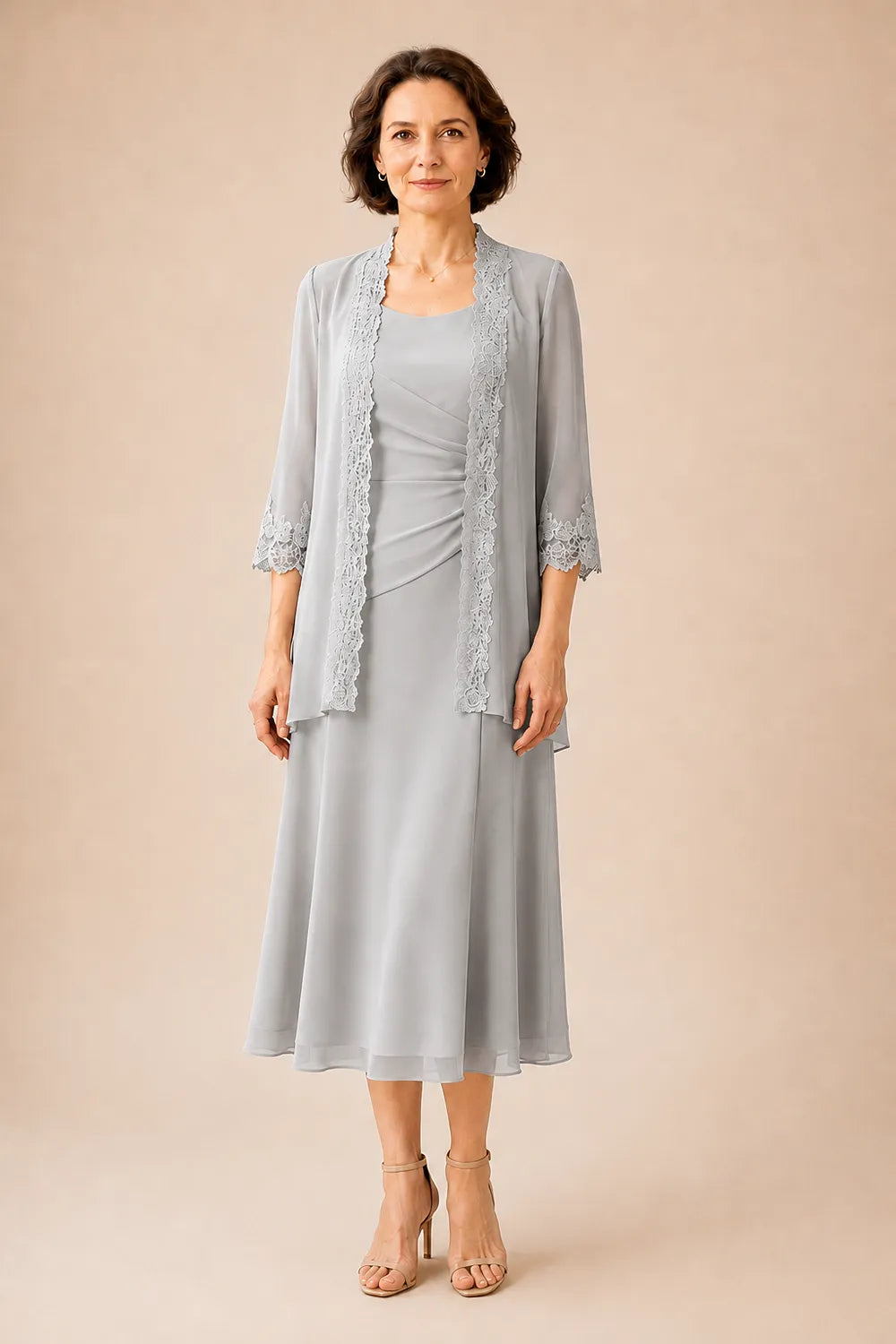 Marianne | Elegante Midijurk met Kanten Jasje