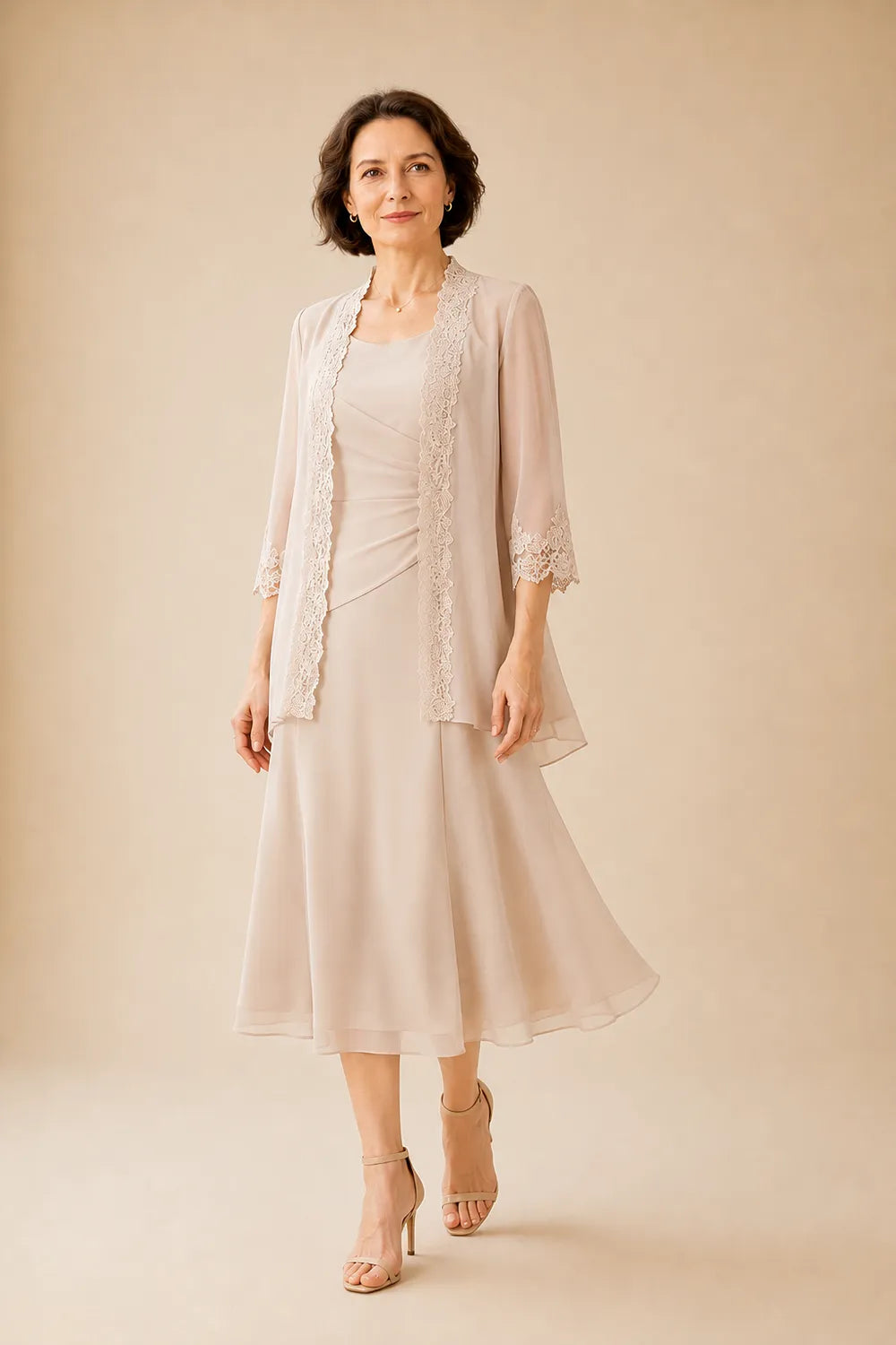 Marianne | Elegante Midijurk met Kanten Jasje