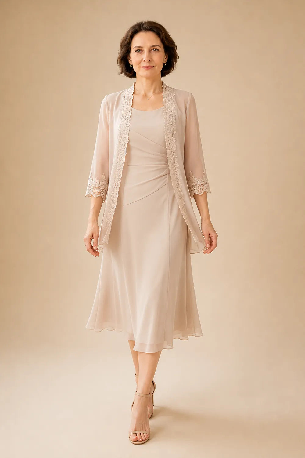 Marianne | Elegante Midijurk met Kanten Jasje