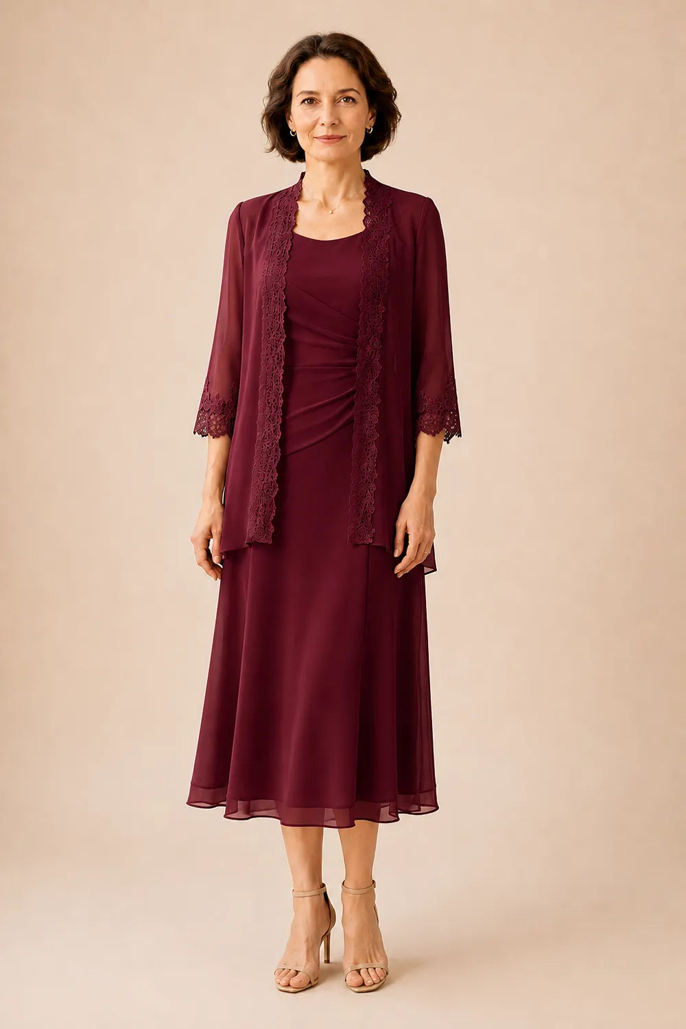 Marianne | Elegante Midijurk met Kanten Jasje