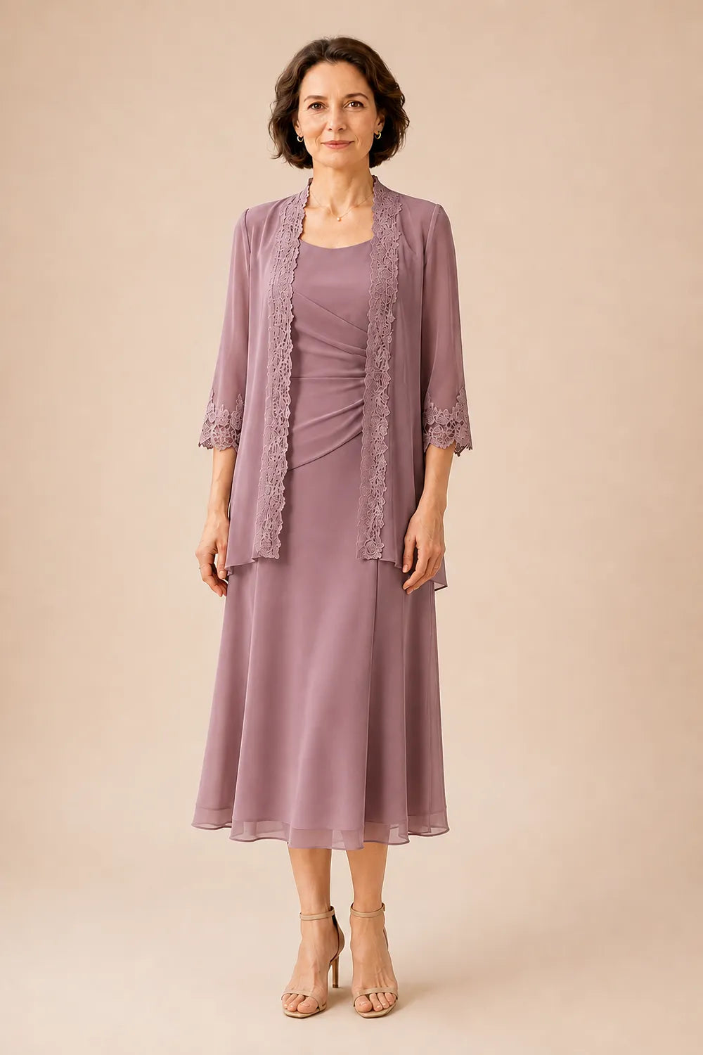 Marianne | Elegante Midijurk met Kanten Jasje