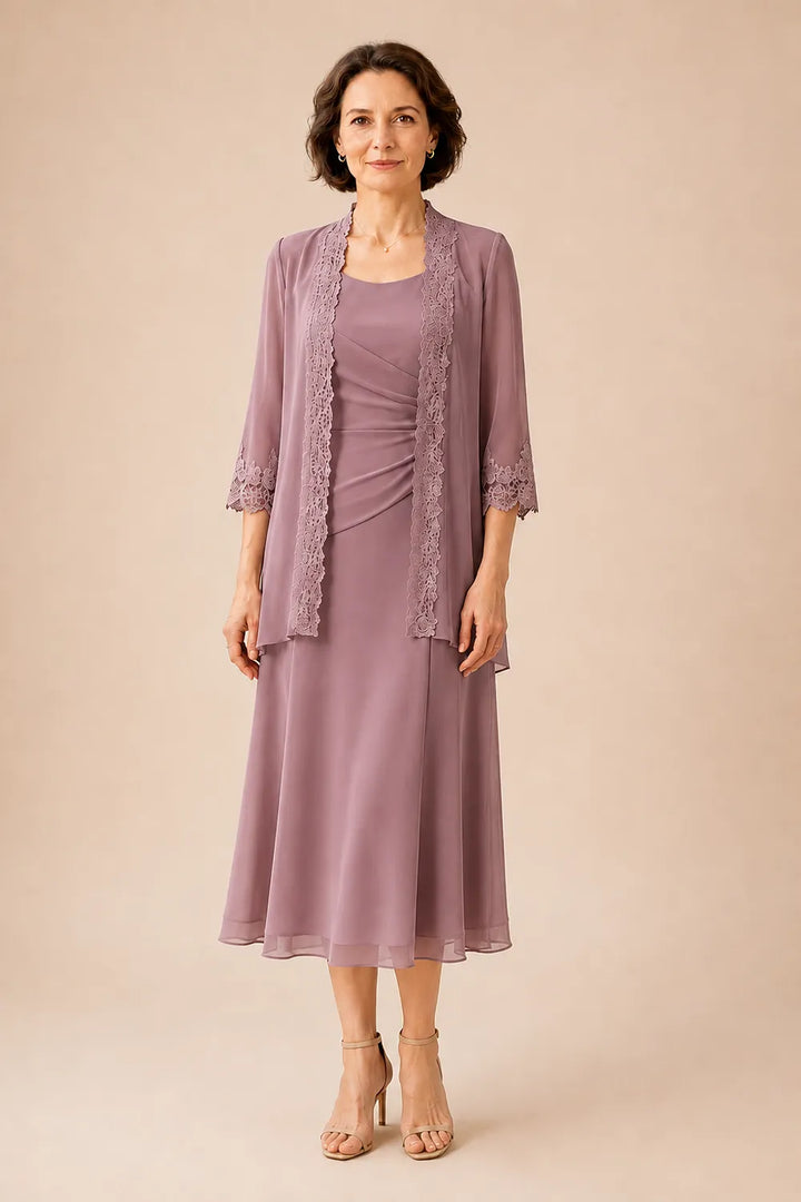 Marianne | Elegante Midijurk met Kanten Jasje