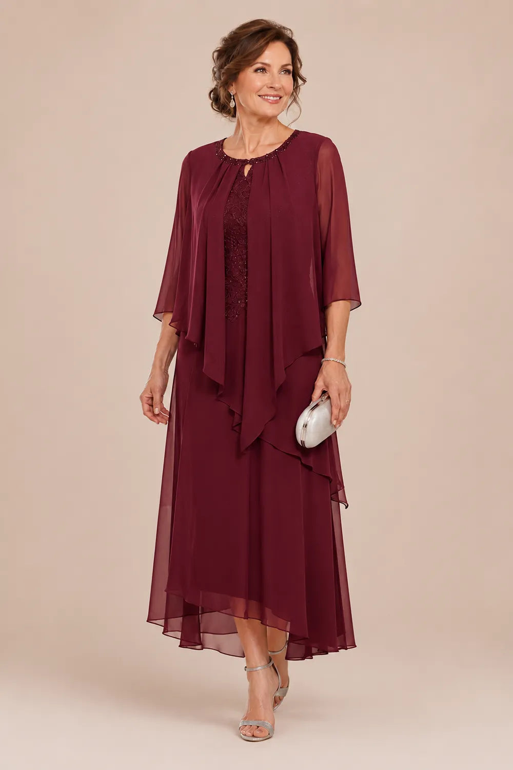Greet | Gedrapeerde Chiffon Midijurk