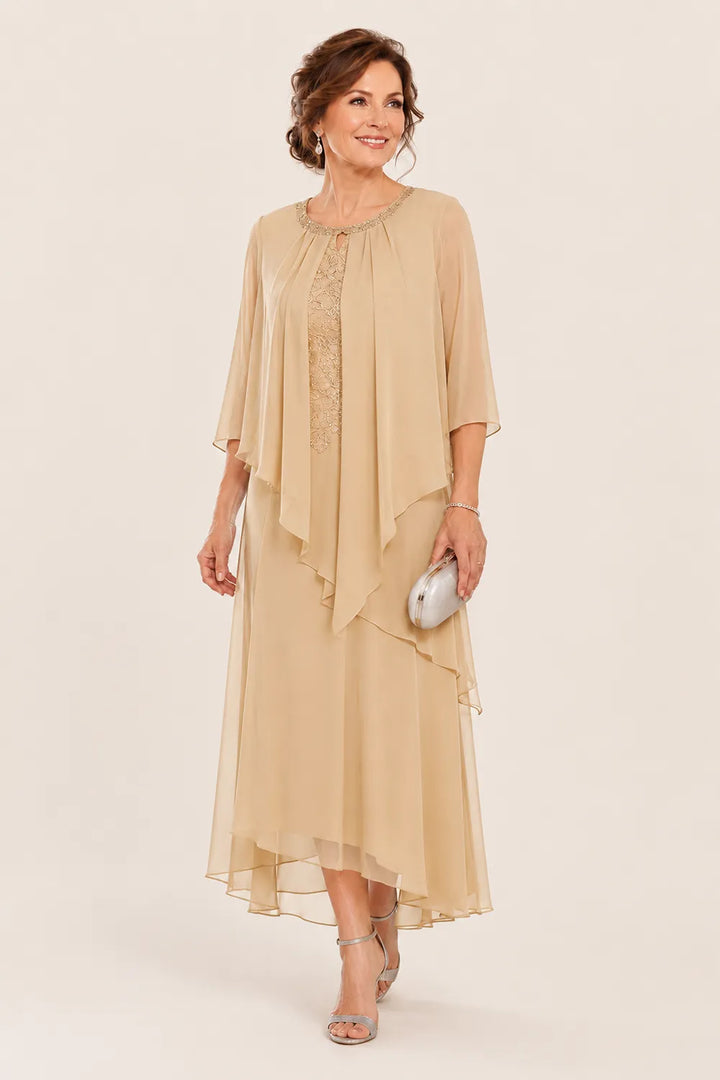 Greet | Gedrapeerde Chiffon Midijurk