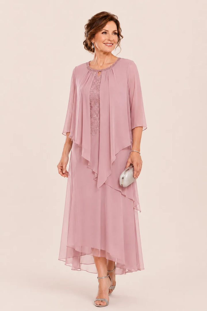 Greet | Gedrapeerde Chiffon Midijurk