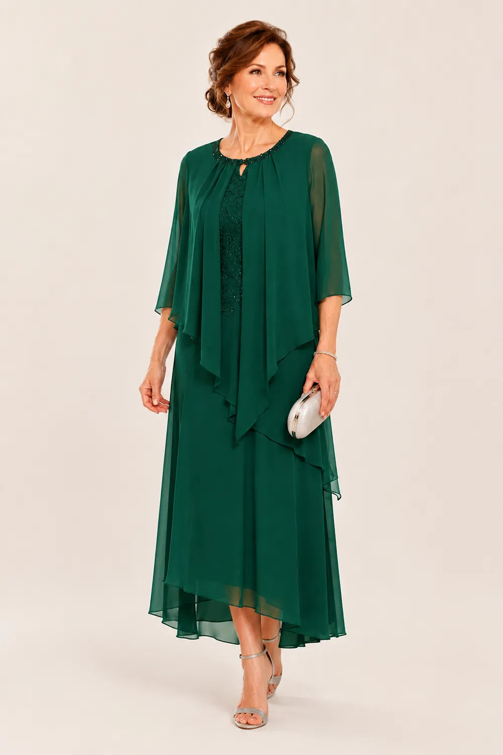 Greet | Gedrapeerde Chiffon Midijurk
