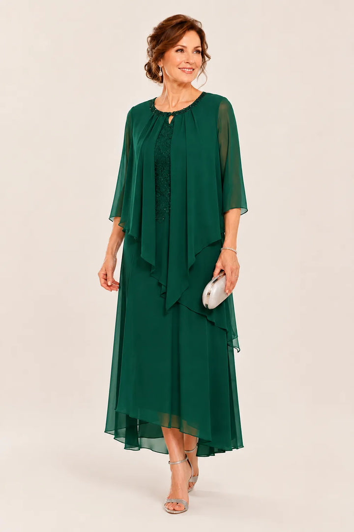 Greet | Gedrapeerde Chiffon Midijurk