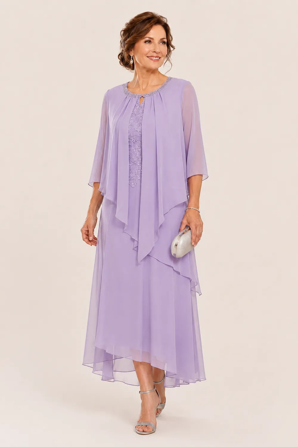Greet | Gedrapeerde Chiffon Midijurk