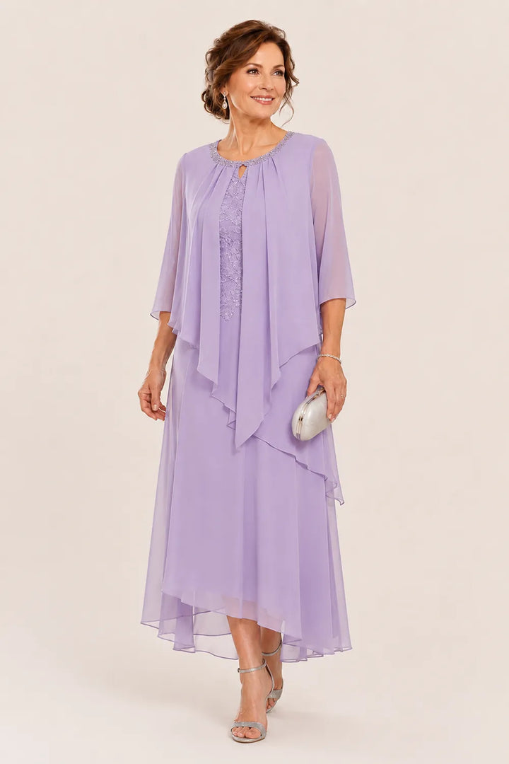 Greet | Gedrapeerde Chiffon Midijurk