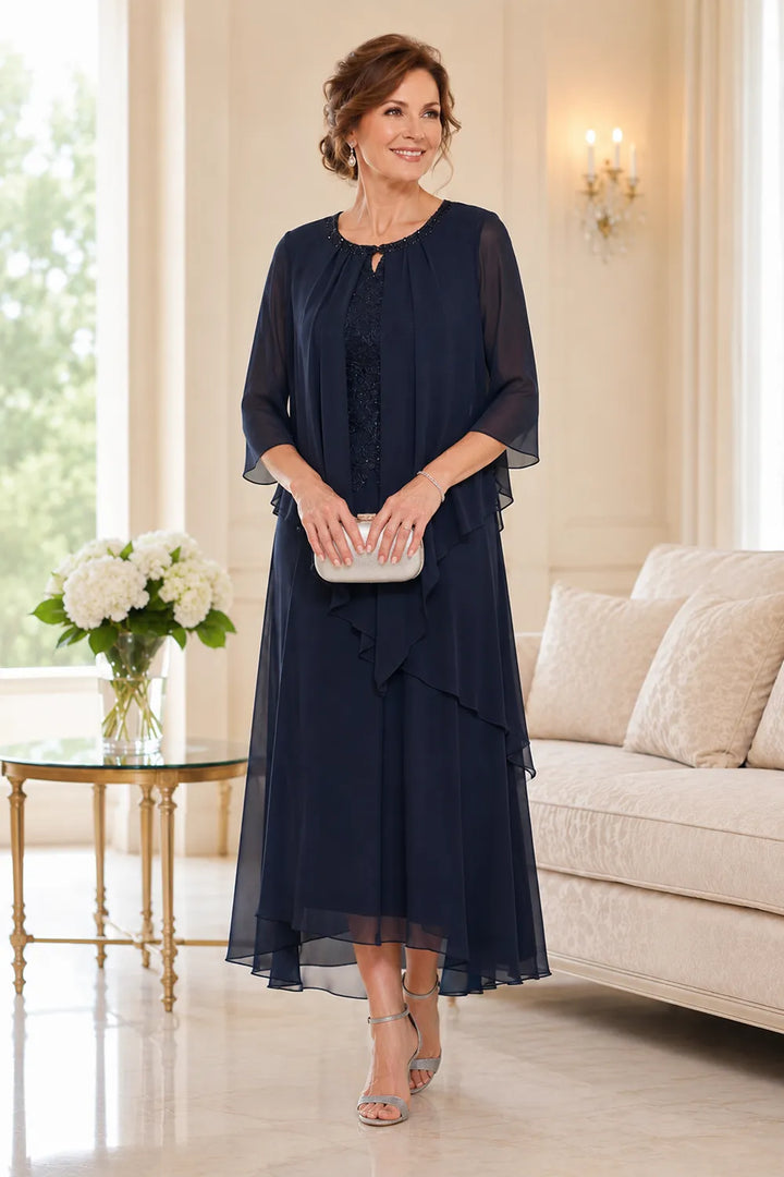 Greet | Gedrapeerde Chiffon Midijurk