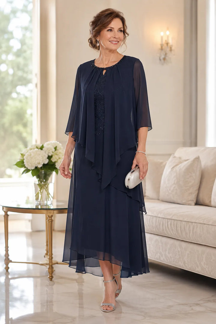 Greet | Gedrapeerde Chiffon Midijurk