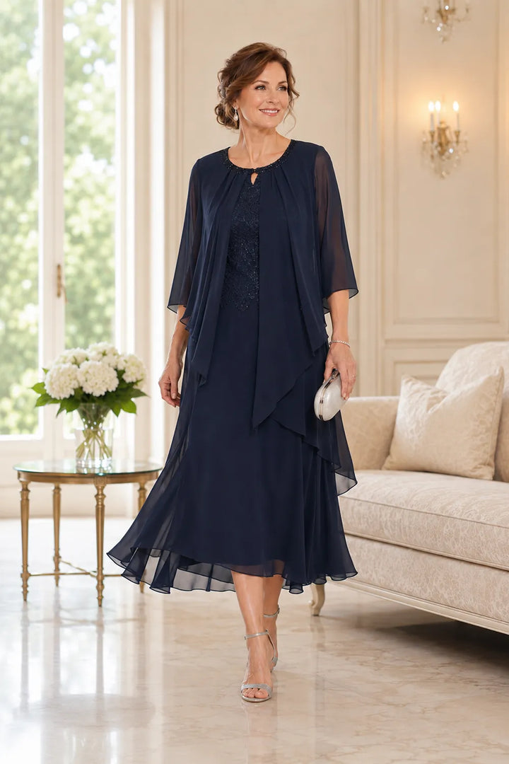 Greet | Gedrapeerde Chiffon Midijurk
