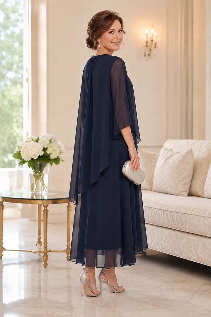 Greet | Gedrapeerde Chiffon Midijurk