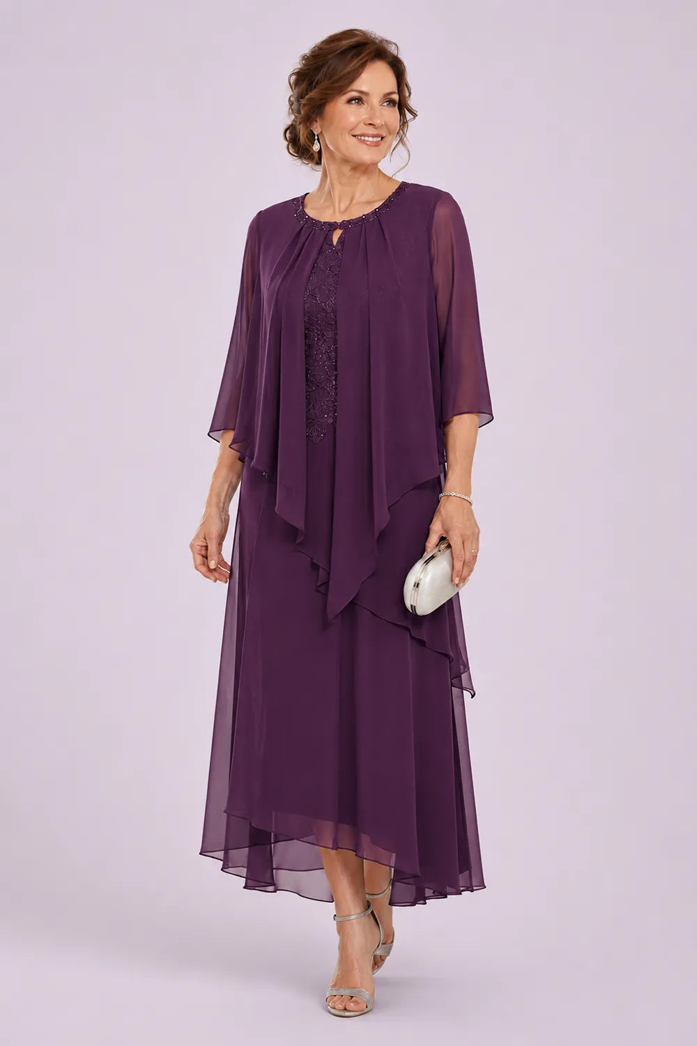 Greet | Gedrapeerde Chiffon Midijurk