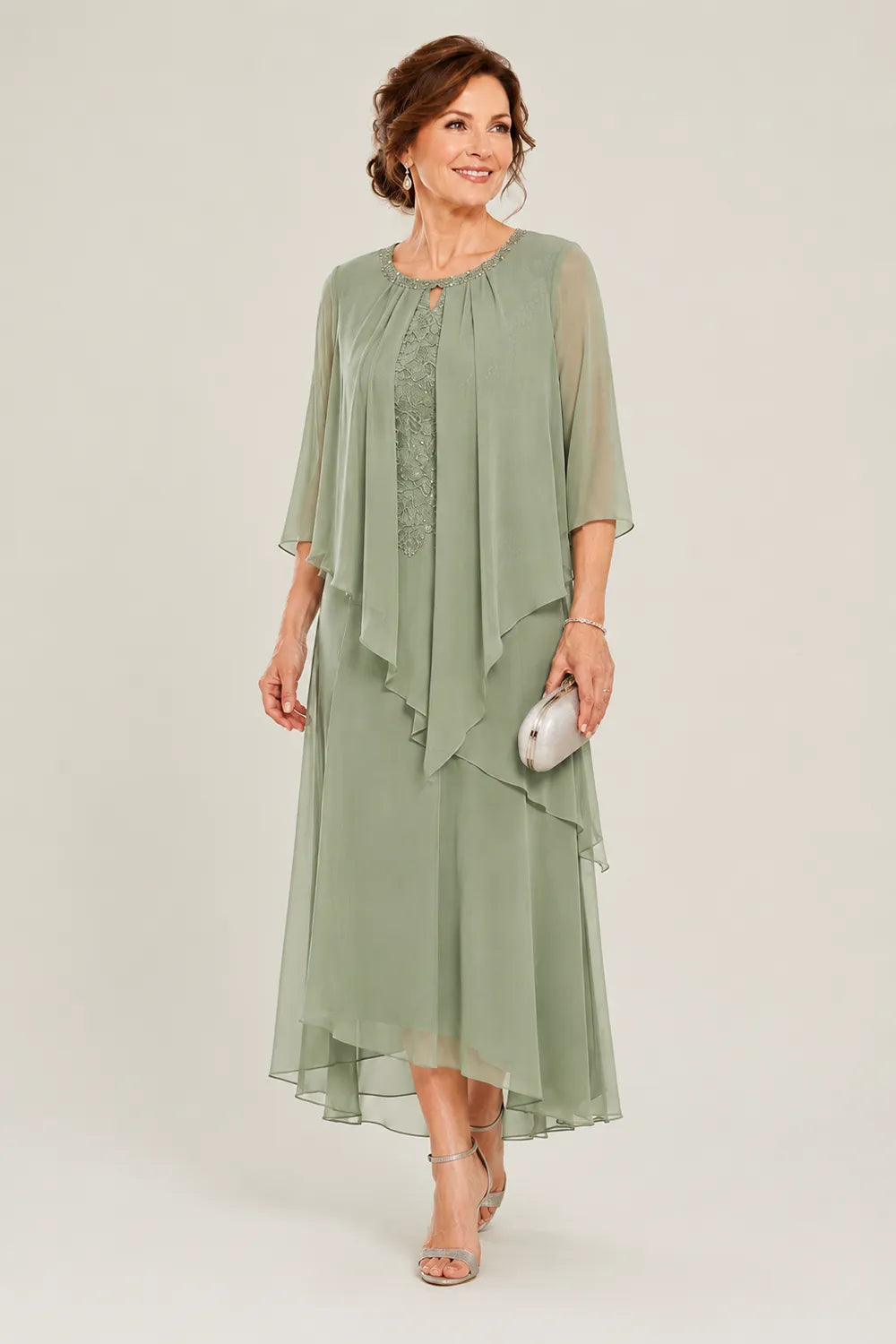 Greet | Gedrapeerde Chiffon Midijurk
