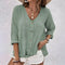 Macy | Relaxed Button-Up V-Neck Summer Blouse