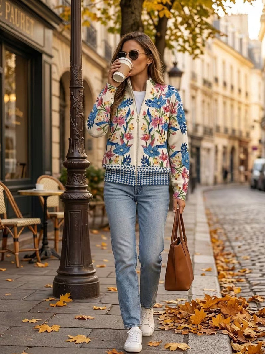 Tabitha™ | Floral Garden Zip Cardigan