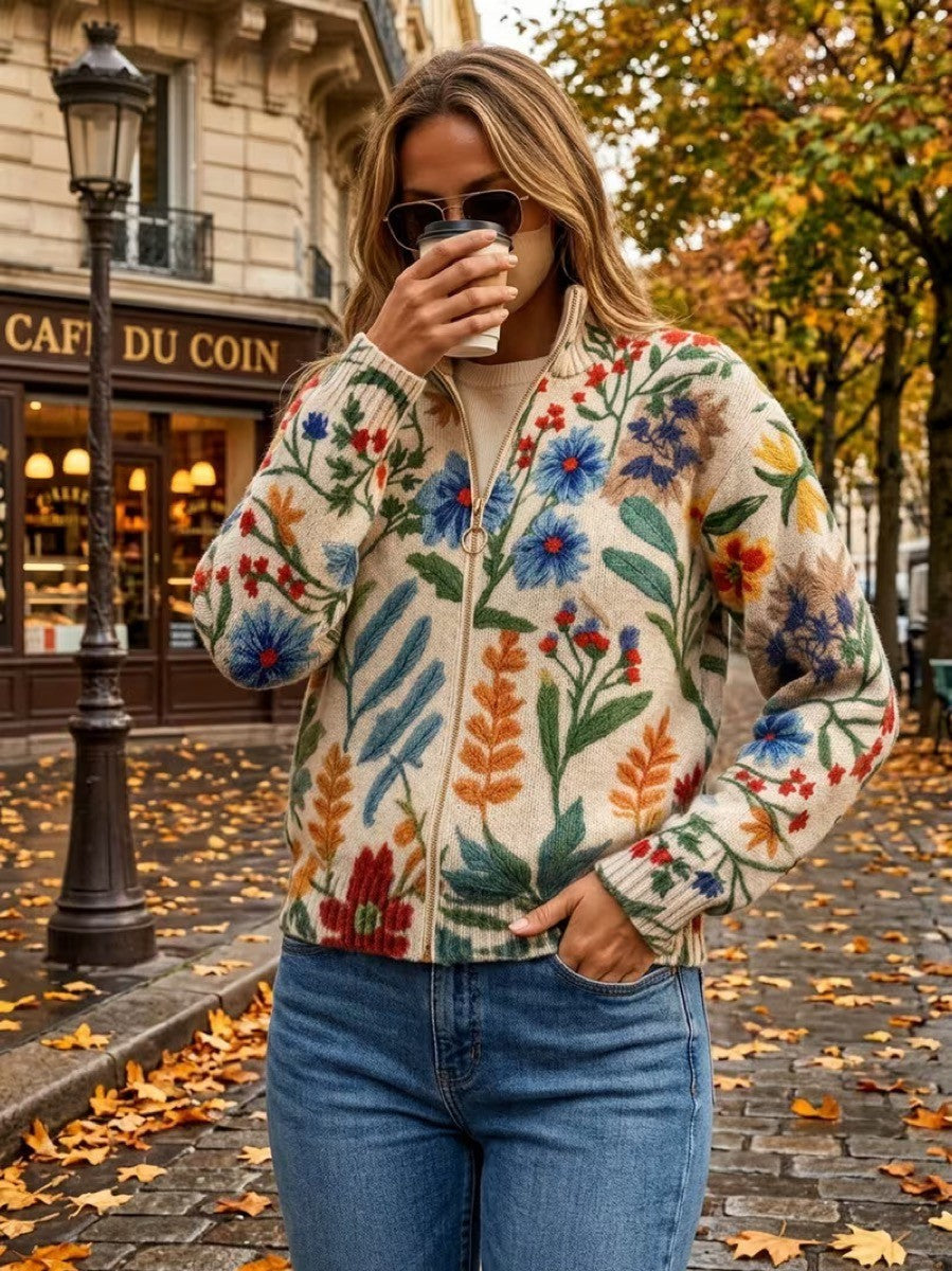 Tabitha™ | Floral Garden Zip Cardigan